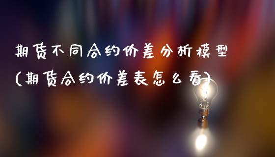 期货不同合约价差分析模型(期货合约价差表怎么看)_https://www.dong10.com_期货_第1张