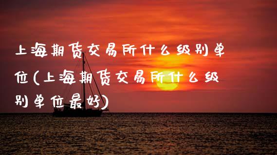 上海期货交易所什么级别单位(上海期货交易所什么级别单位最好)_https://www.dong10.com_期货_第1张
