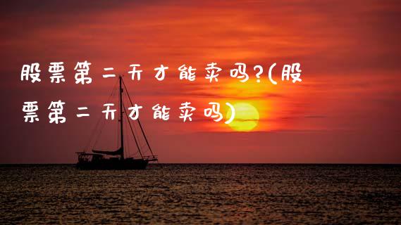 股票第二天才能卖吗?(股票第二天才能卖吗)_https://www.dong10.com_期货_第1张