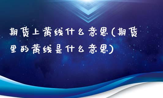 期货上黄线什么意思(期货里的黄线是什么意思)_https://www.dong10.com_期货_第1张