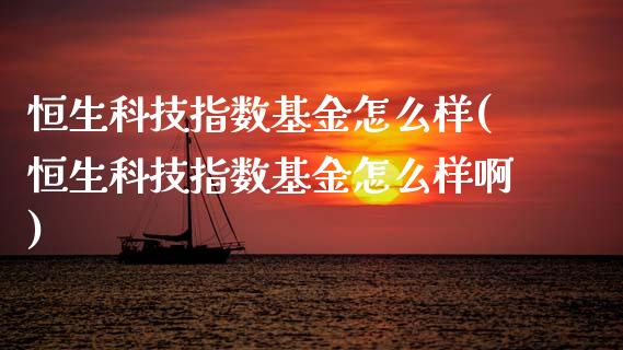 恒生科技指数基金怎么样(恒生科技指数基金怎么样啊)_https://www.dong10.com_期货_第1张