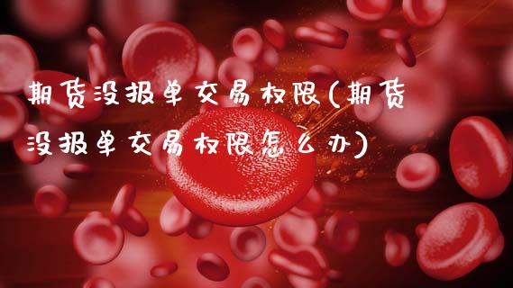 期货没报单交易权限(期货没报单交易权限怎么办)_https://www.dong10.com_期货_第1张