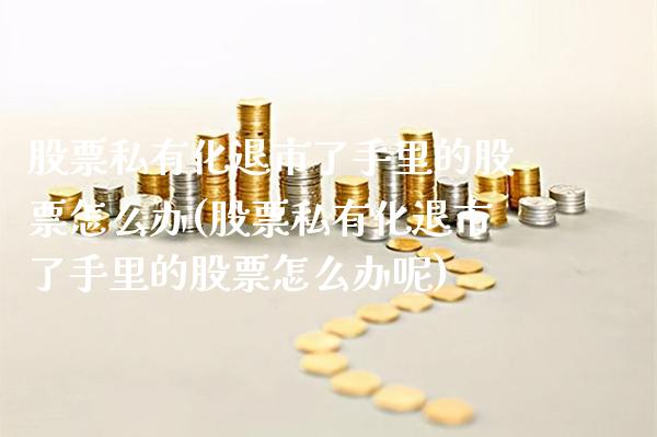 股票私有化退市了手里的股票怎么办(股票私有化退市了手里的股票怎么办呢)_https://www.dong10.com_期货_第1张