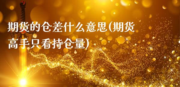 期货的仓差什么意思(期货高手只看持仓量)_https://www.dong10.com_期货_第1张