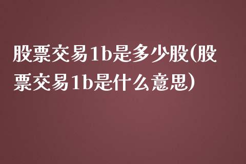 股票交易1b是多少股(股票交易1b是什么意思)_https://www.dong10.com_期货_第1张