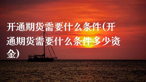 开通期货需要什么条件(开通期货需要什么条件多少资金)_https://www.dong10.com_期货_第1张