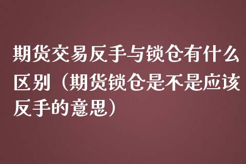 期货交易反手与锁仓有什么区别（期货锁仓是不是应该反手的意思）_https://www.dong10.com_期货_第1张