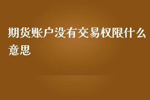 期货账户没有交易权限什么意思_https://www.dong10.com_期货_第1张