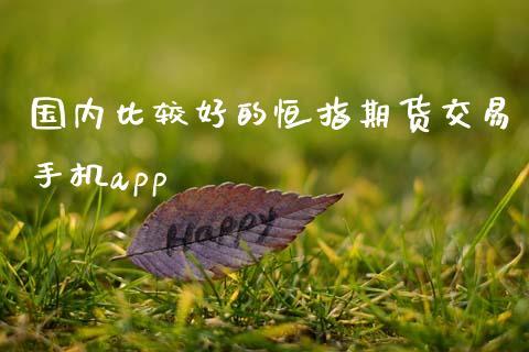国内比较好的恒指期货交易手机app_https://www.dong10.com_期货_第1张