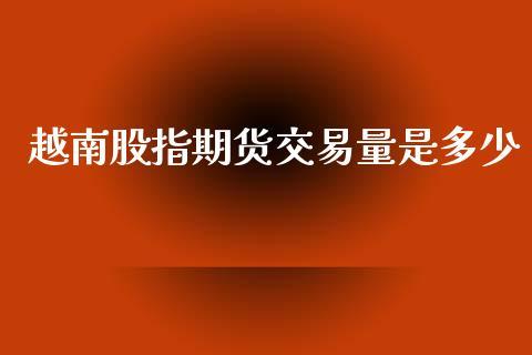 越南股指期货交易量是多少_https://www.dong10.com_期货_第1张